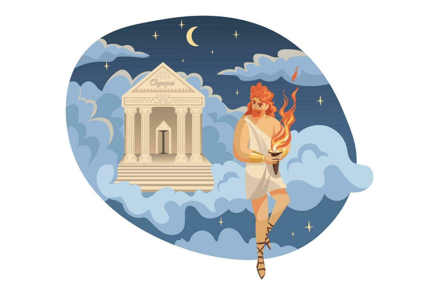 mitología, Grecia, Olimpo, leyenda, religión concepto. vector