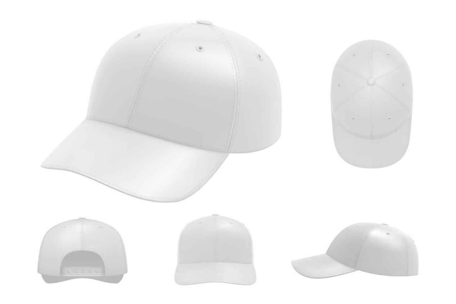 White cap mockup set collection vector