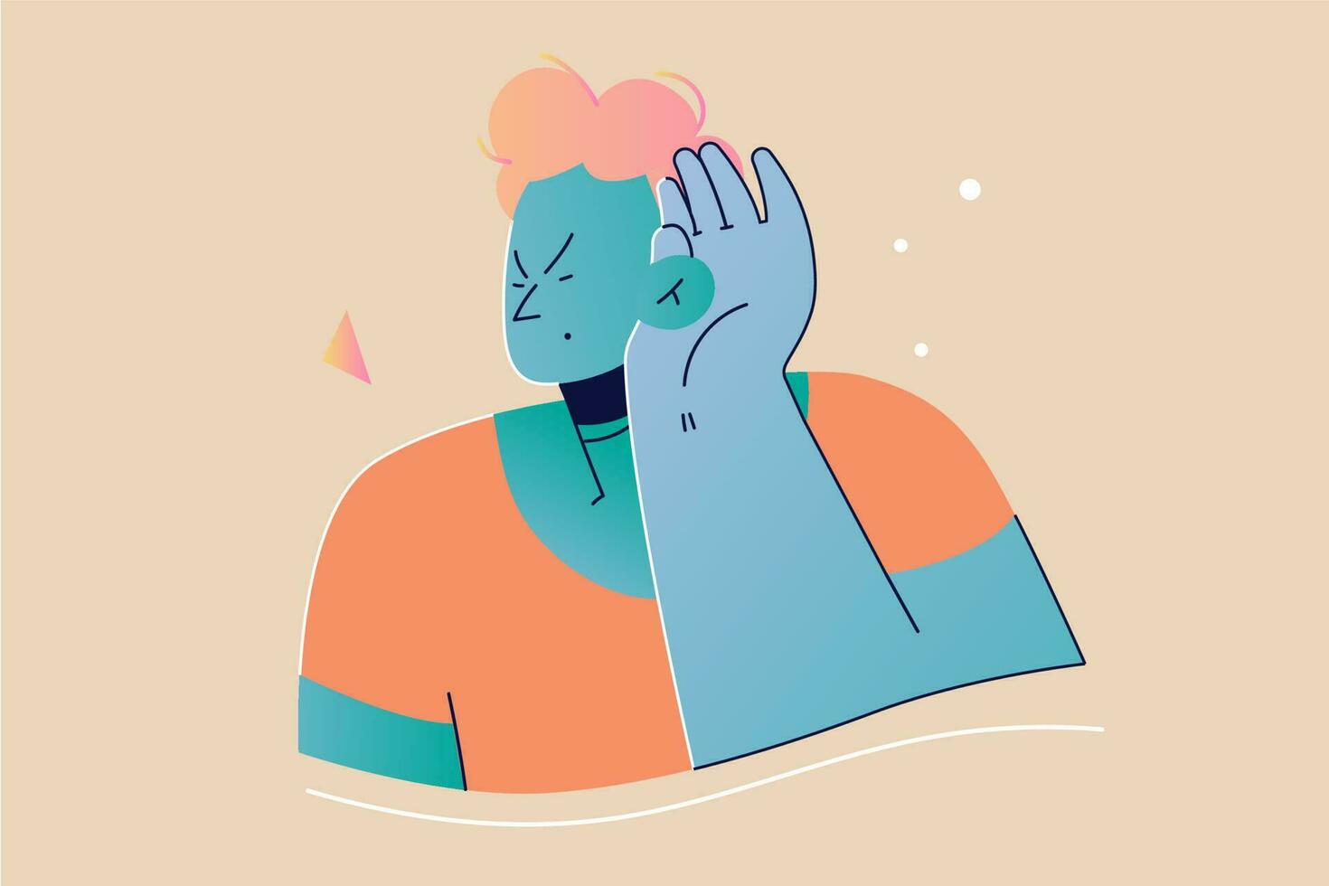 Emotion, face, expression, rumor, desease, health, care concept vector