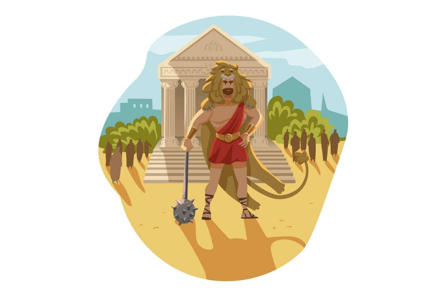 Mythology, Greece, Olympus, god, Heracles, religion concept vector