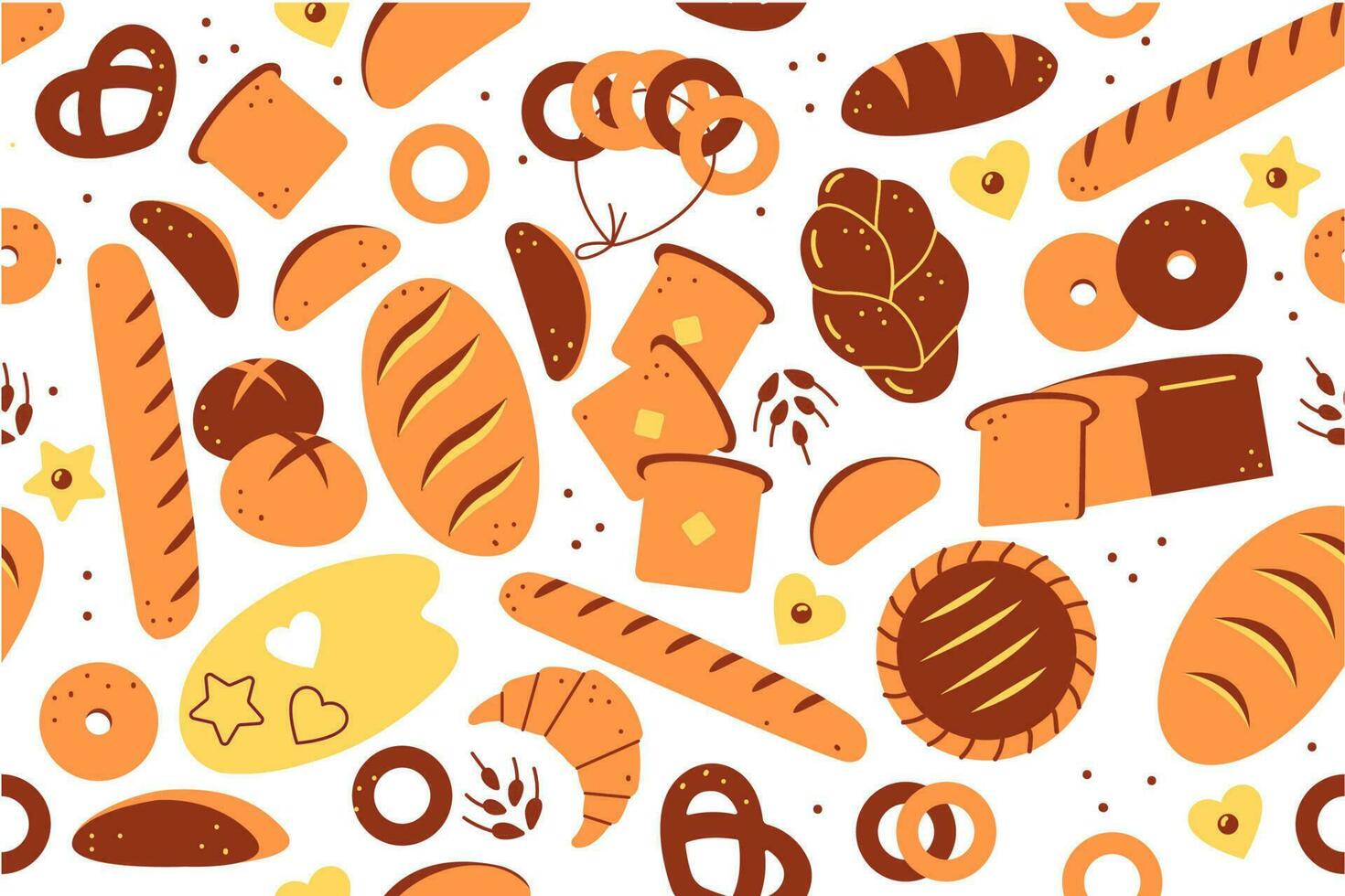 Bakery seamless pattern vector