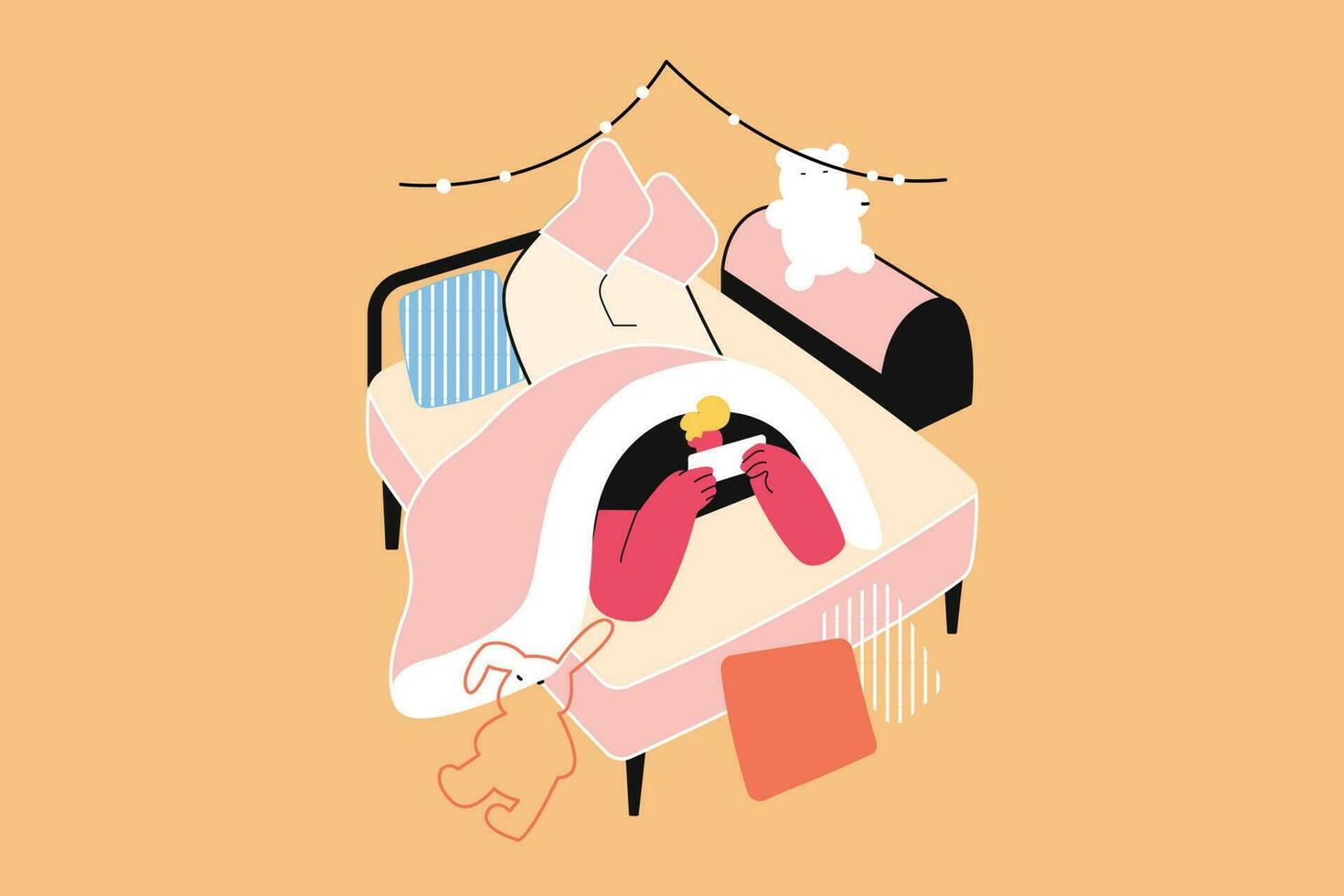 Technology, social media, communication, mobile, night, recreation concept vector