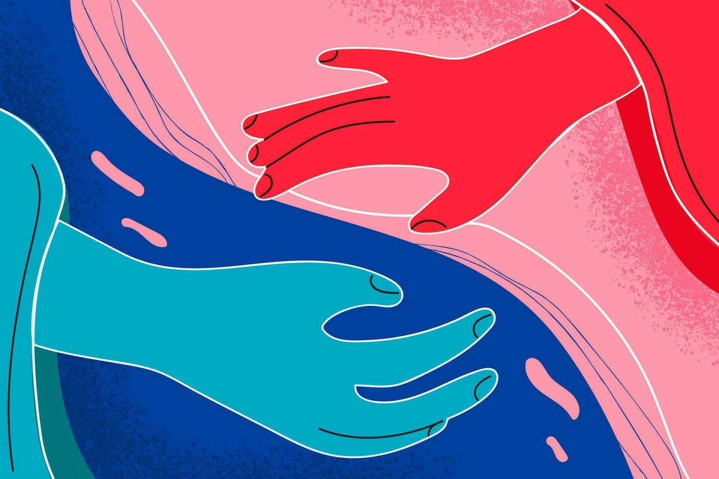 Helping hand, teamwork, meeting concept vector