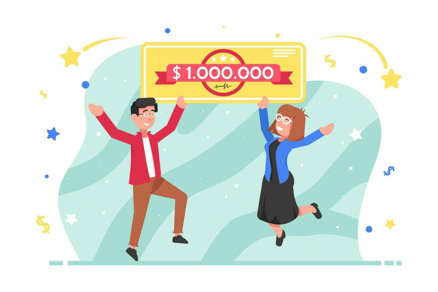 Jackpot, success, luck, winning, lottery concept vector