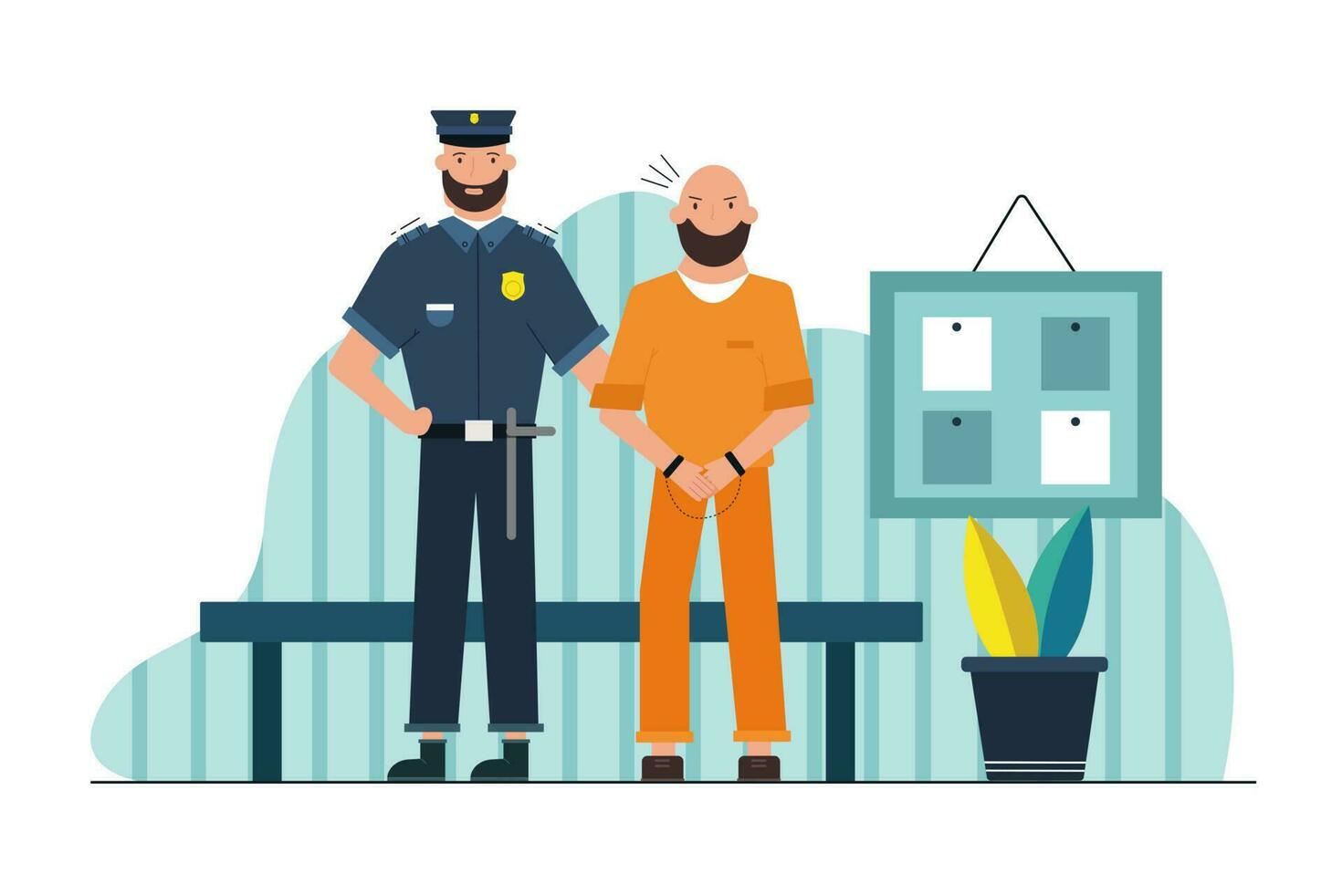 Security, work, danger, jail concept vector