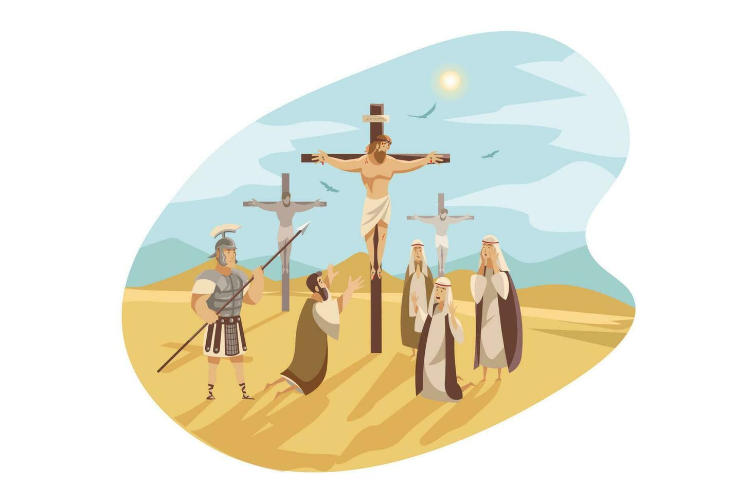 Crucifixion of Christ, Bible concept vector