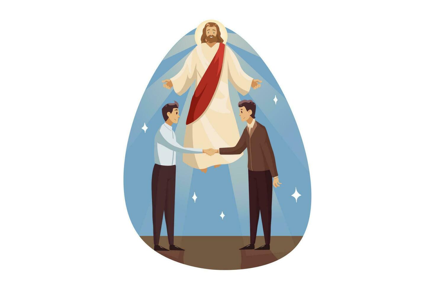 Religion, blessing, support, business, christianity, meeting concept vector