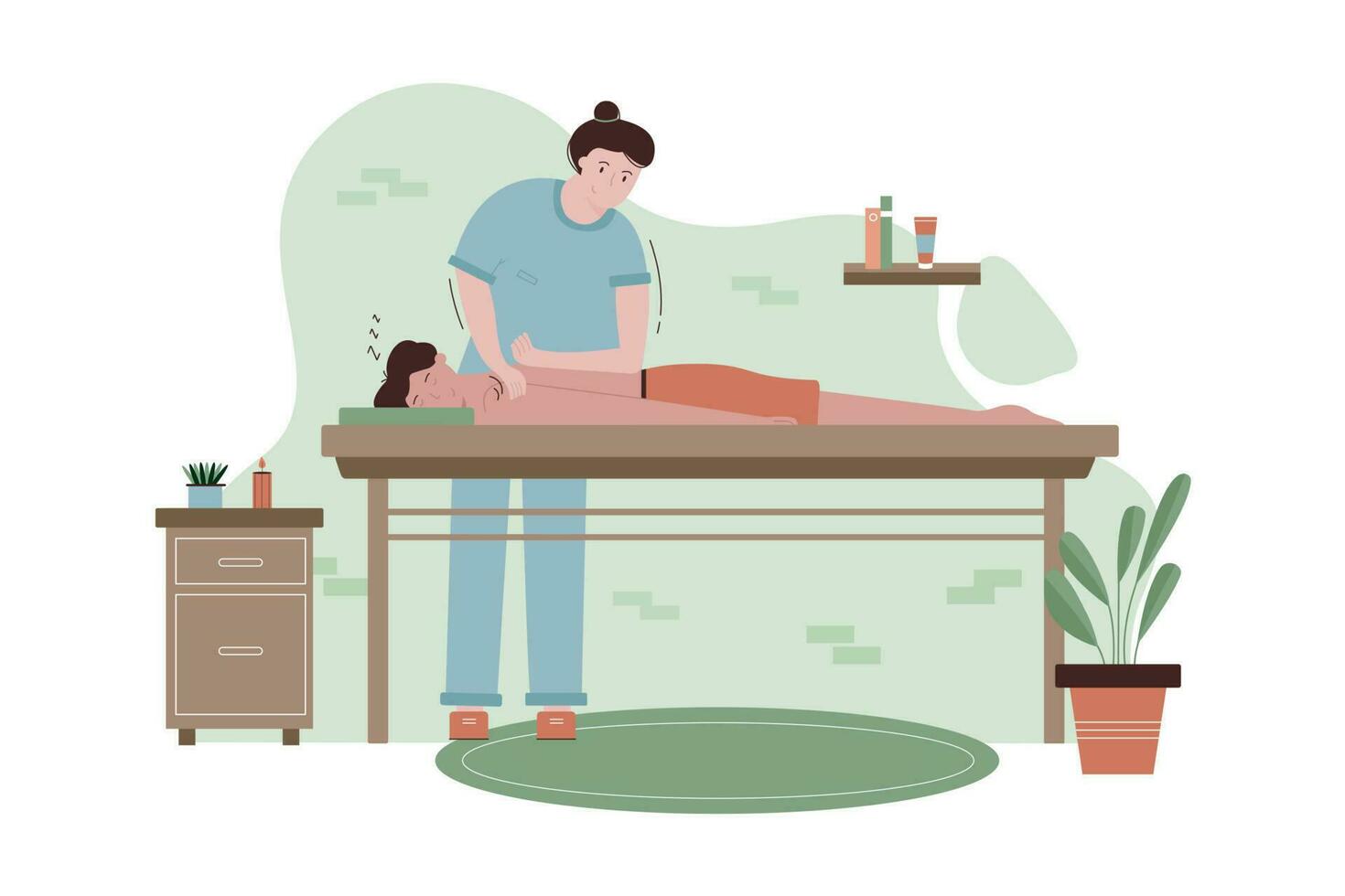 Halth, care, medicine, massage, osteopathy concept vector