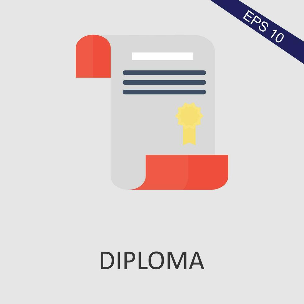 Diploma Flat Icon Vector Eps File