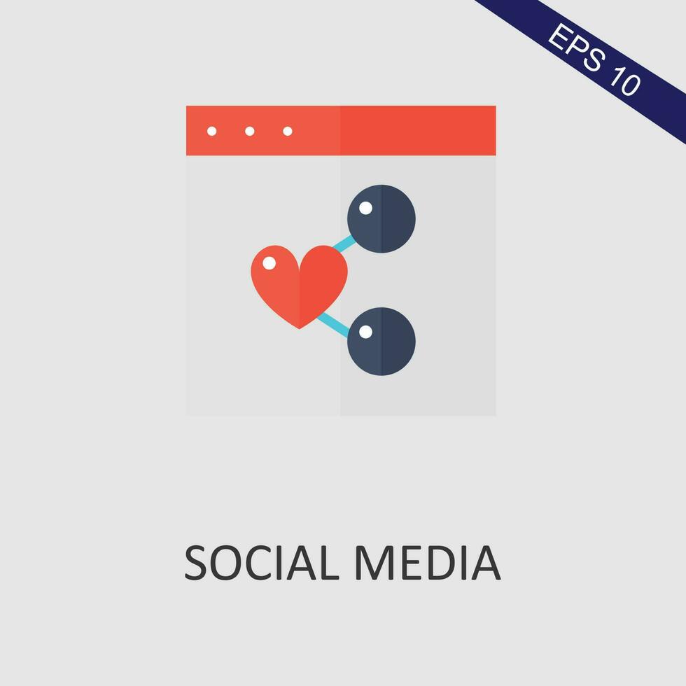 Social Media Flat Icon Vector Eps File