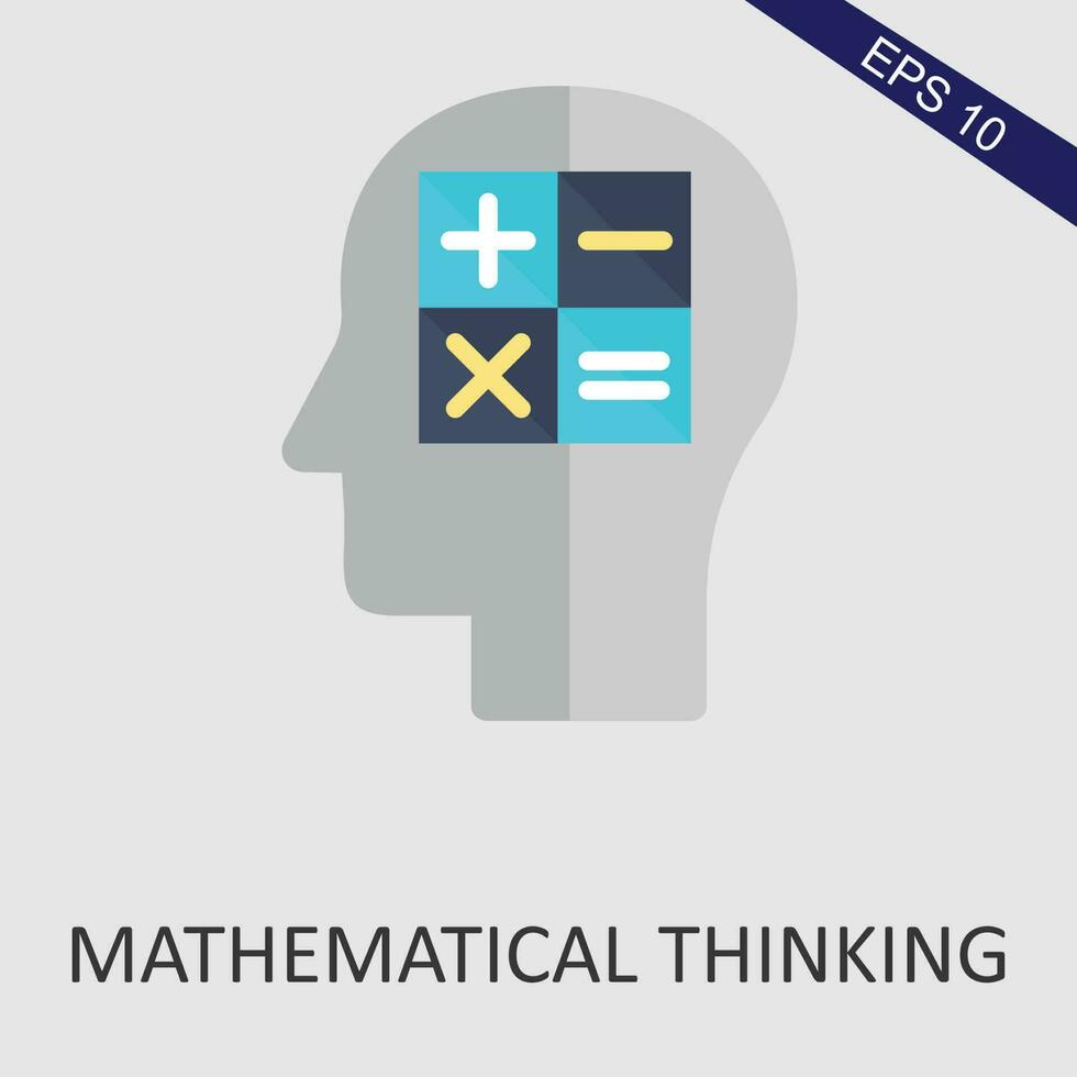 Mathematical Thinking Flat Icon Vector Eps File