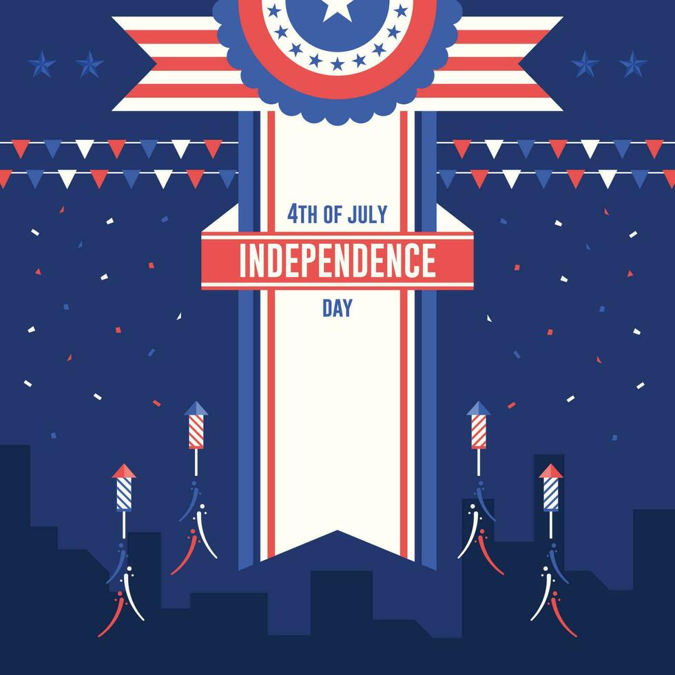 4th of july independence day social media template vector