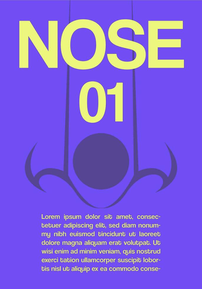 Minimalist poster design with illustration and purple background vector