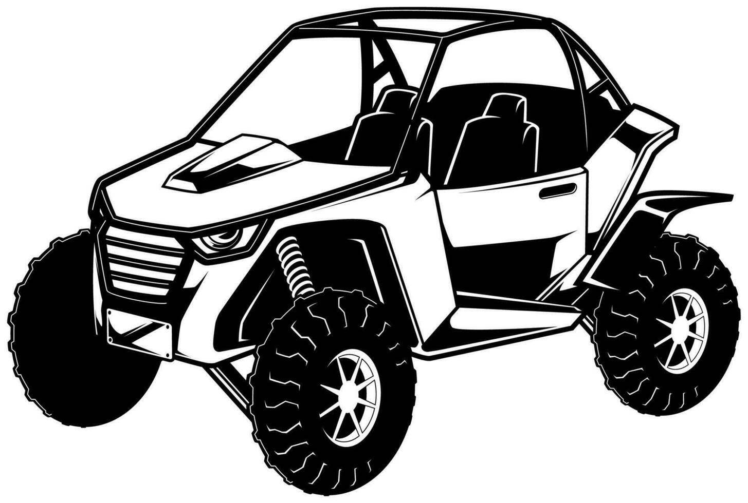 utv lado por lado línea Arte vector