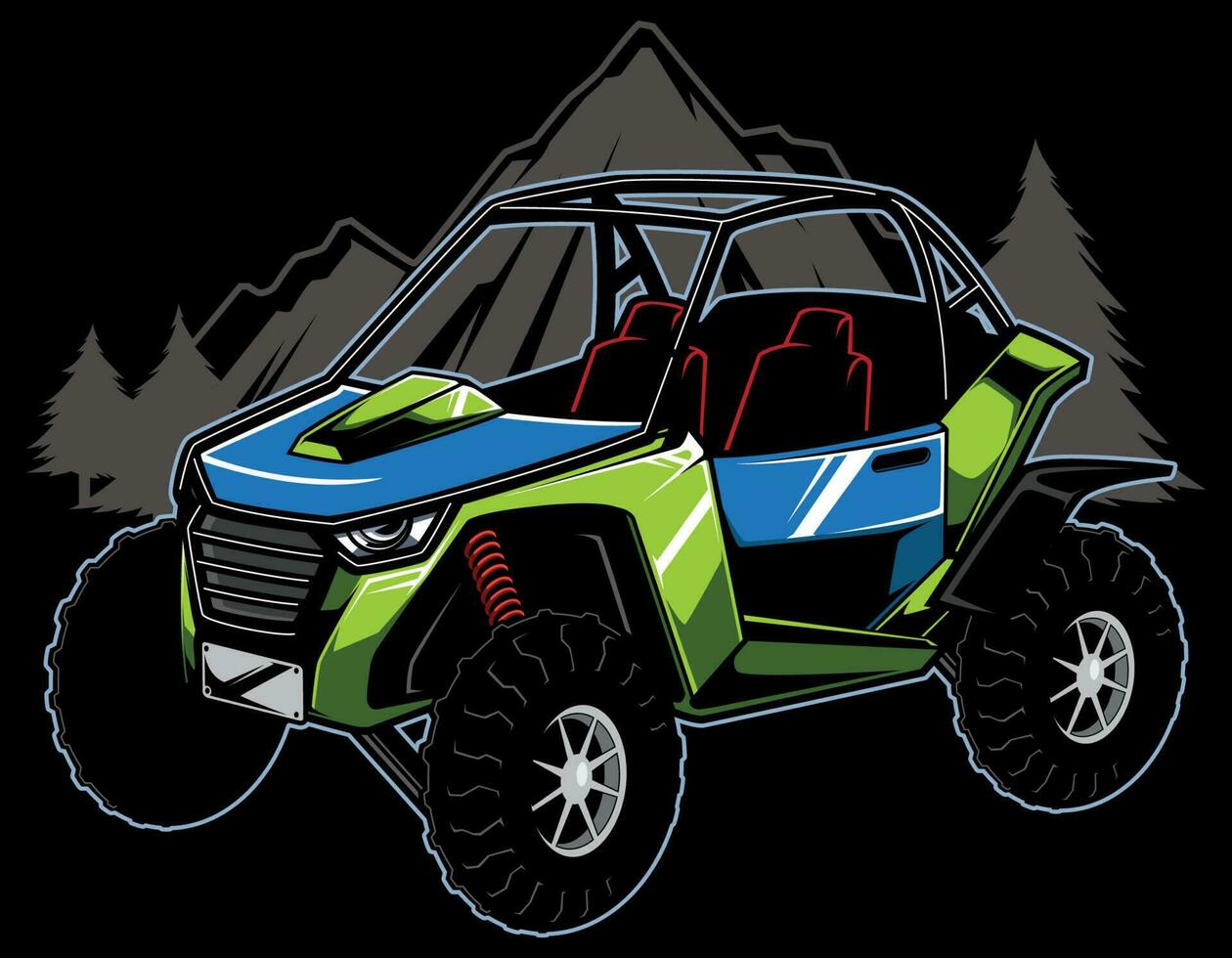 utv lado por lado mascota vector