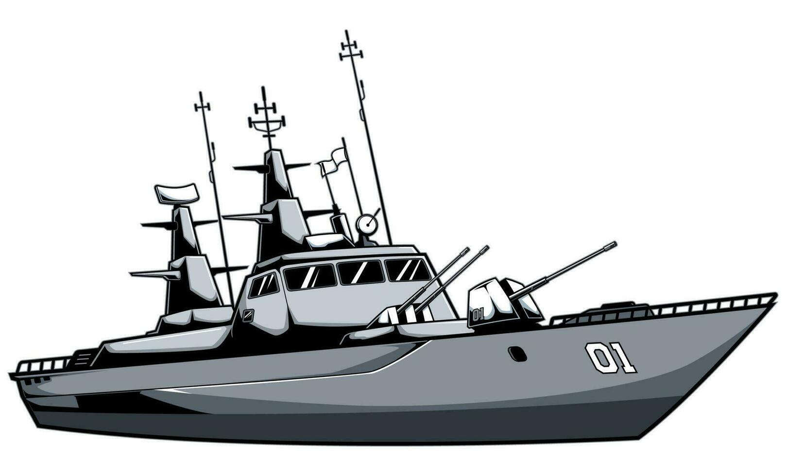Battleship on White vector