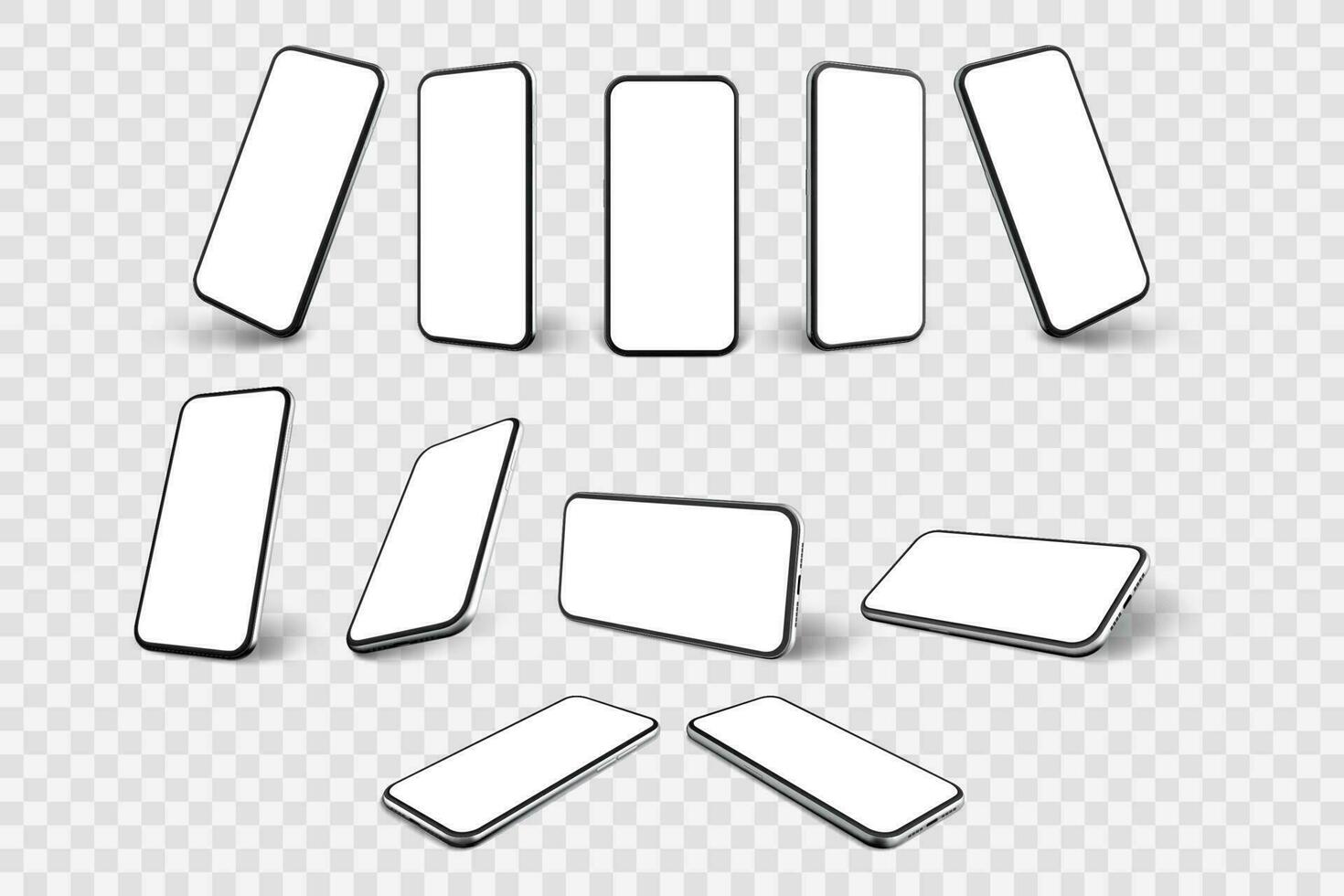 Realistic smartphone mockup set collection vector