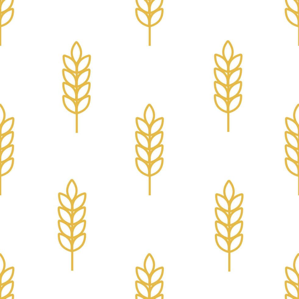 Simple texture with ears of wheat for wrapping paper, wallpaper, prints. Repeated grain shape for decoration design prints. Seamless geometric pattern vector