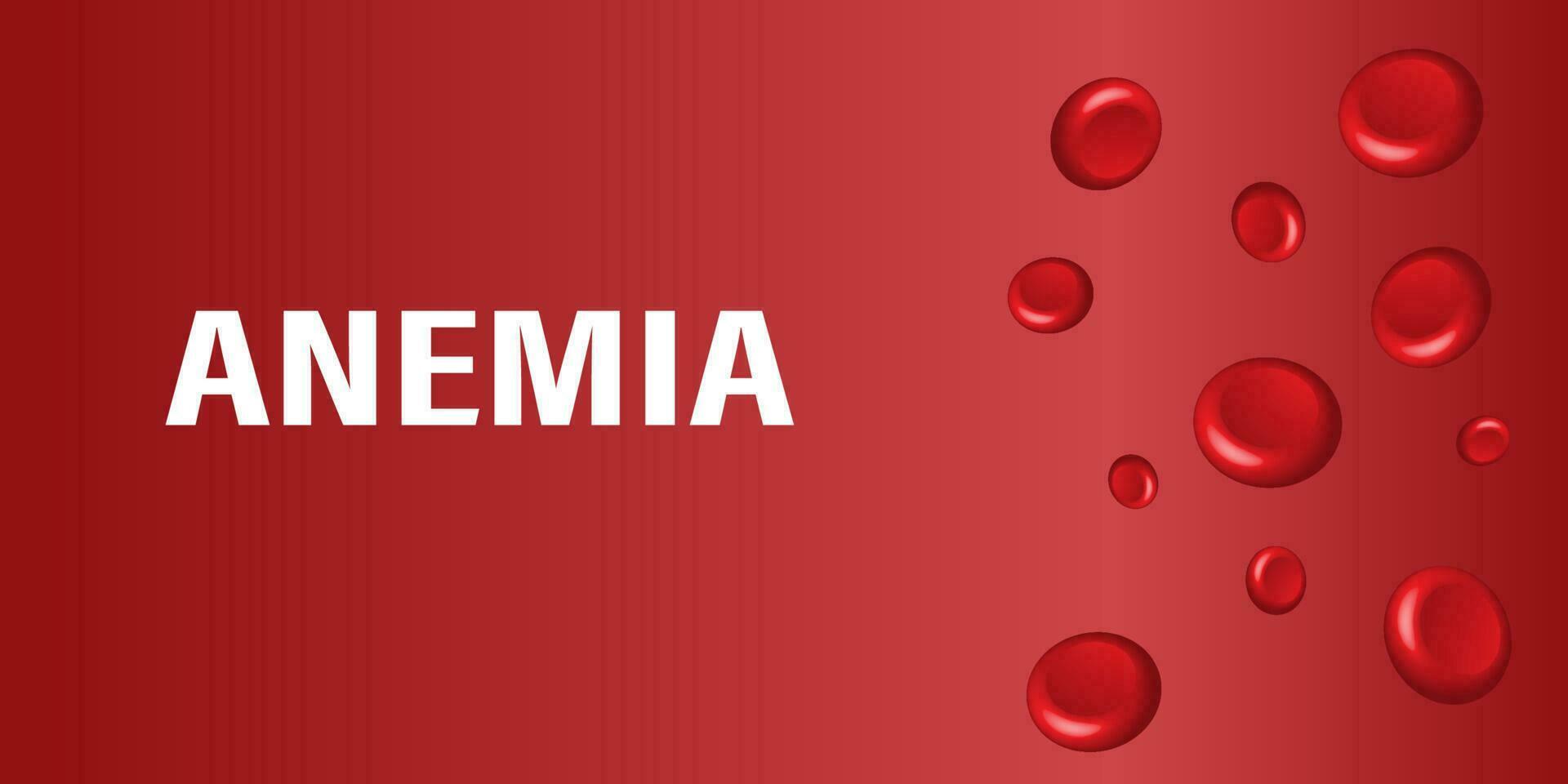 Blood anemia background. Red blood cells 3d mock up design. Hemoglobin low level.Medicine banner printable flyer, brochure with text space vector