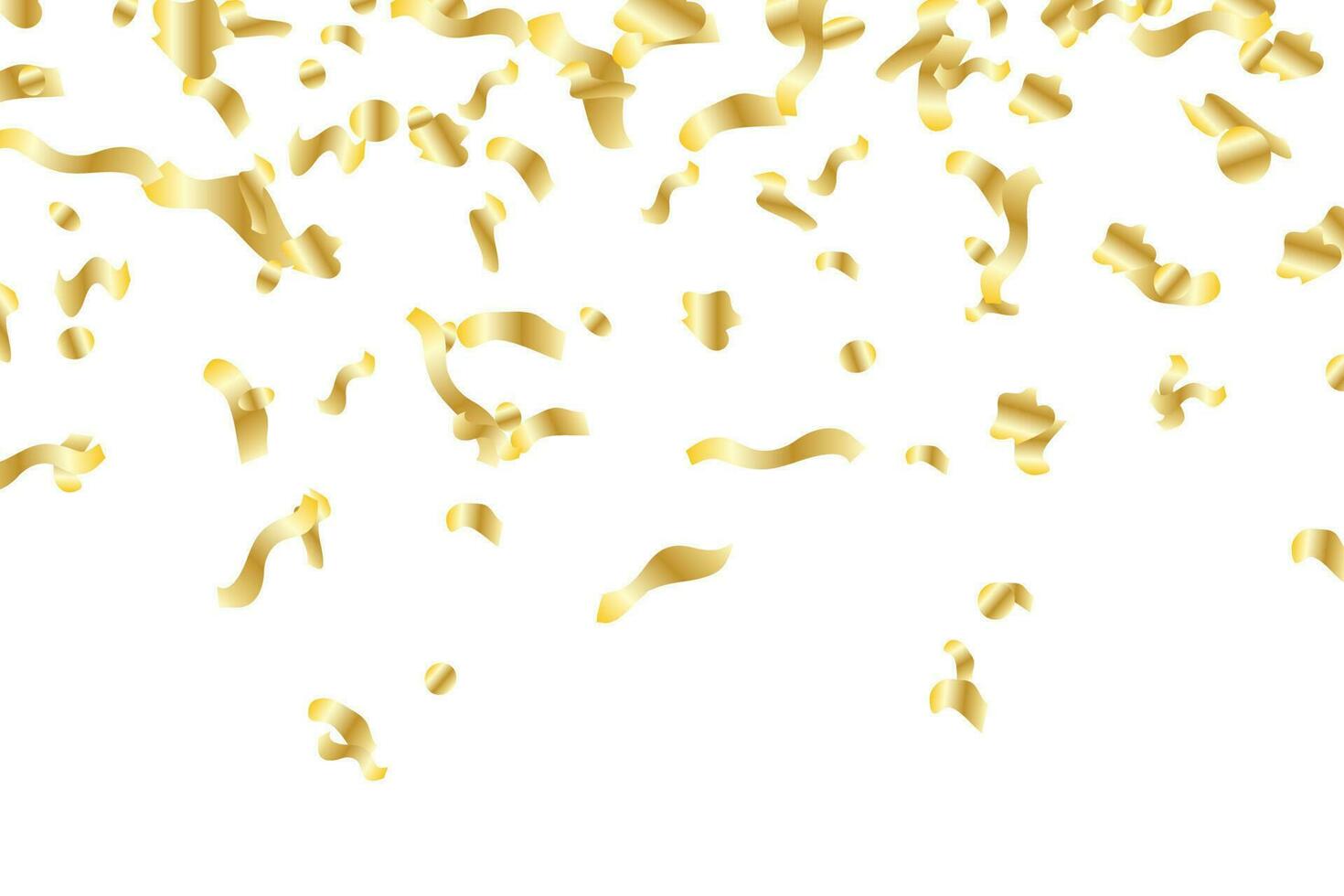 Golden bright confetti isolated on white background. vector