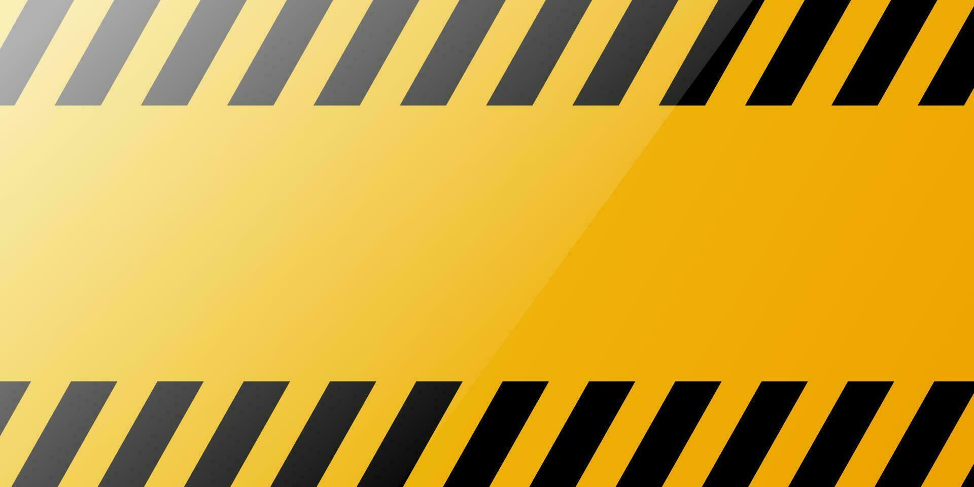 Blank yellow warning sign with black stripes background vector