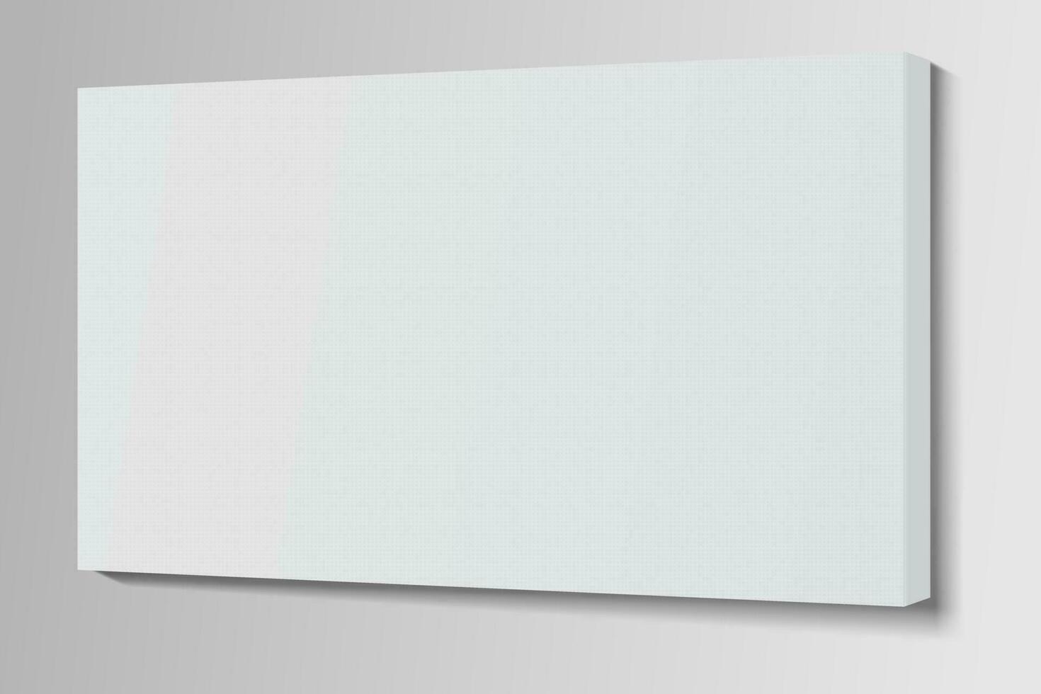 White blank canvas frame. 3d vector illustration.