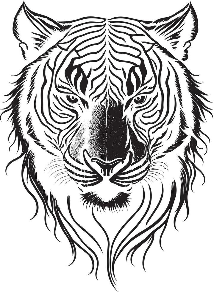 Tiger Head Tattoo Design Vector File 23883667 Vector Art at Vecteezy