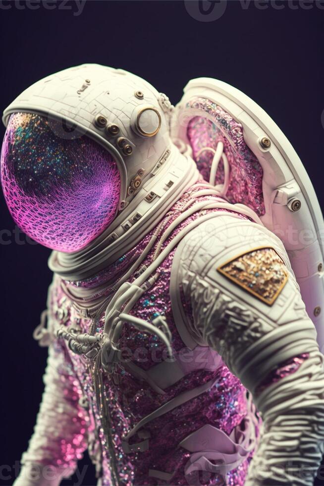 close up of an astronaut in a space suit. . photo