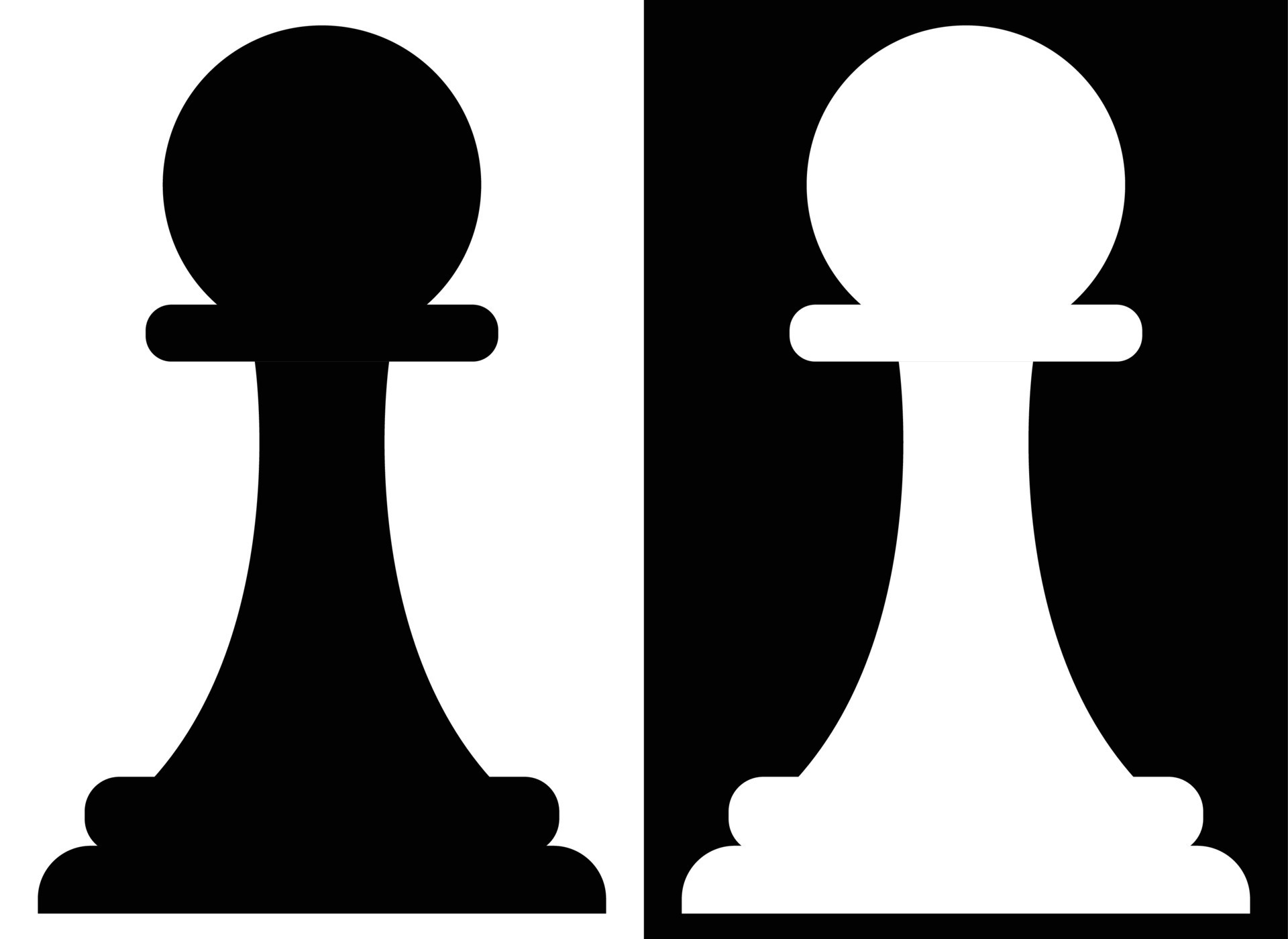 Pawn, chess pawn, black pawn and white pawn, chess piece, abstract