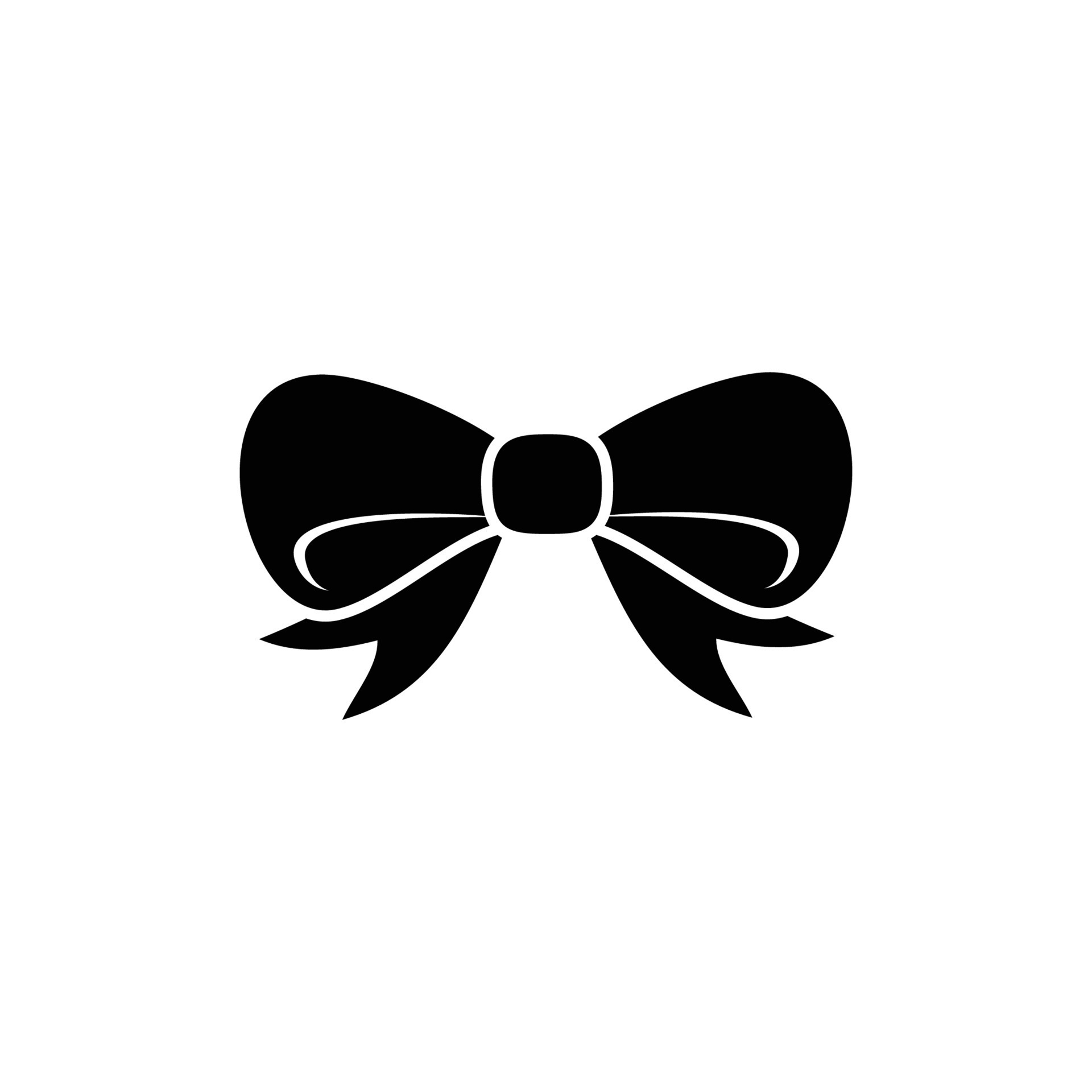 Christmas bow ribbon icon design template vector silhouette isolated