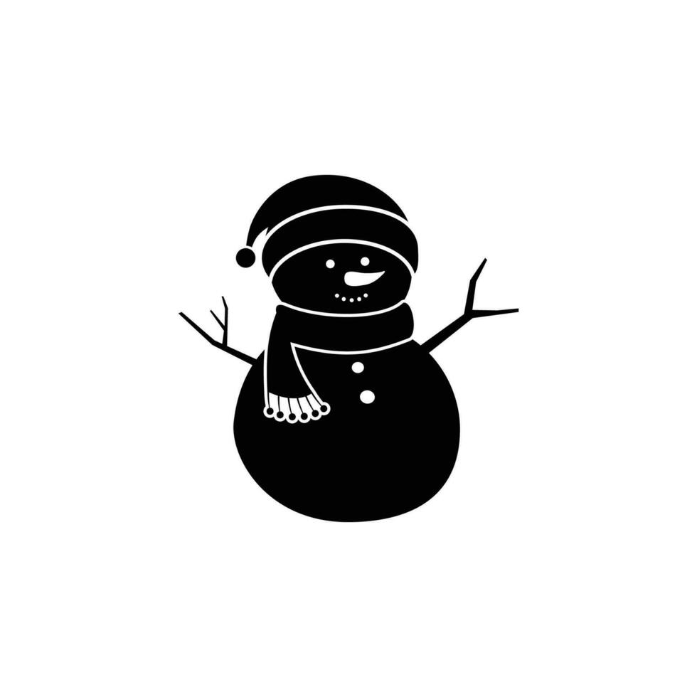 monigote de nieve icono diseño modelo vector silueta aislado