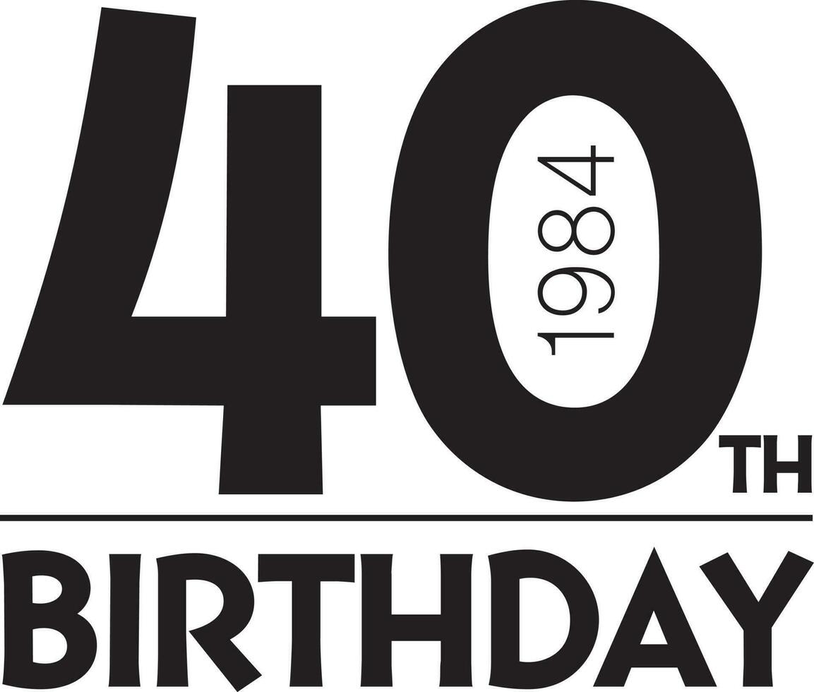 feliz 40 cumpleaños vector