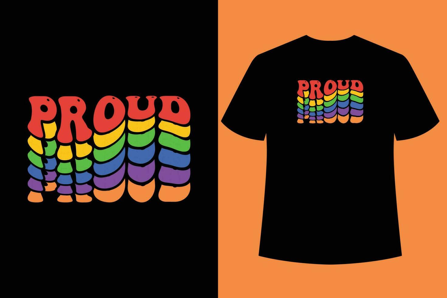 Pride Day Wavy retro typography t shirt design vector t shirt design typography t shirt design