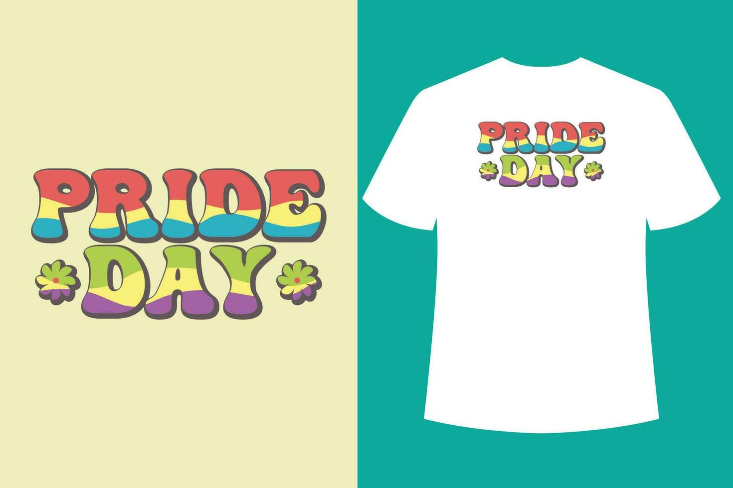 Pride Day Wavy retro typography t shirt design vector t shirt design typography t shirt design