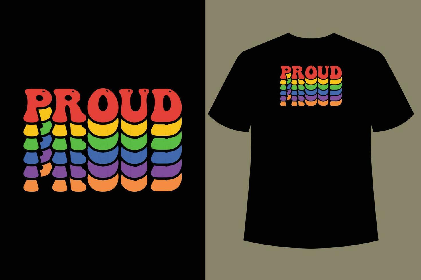 Pride Day Wavy retro typography t shirt design vector t shirt design typography t shirt design