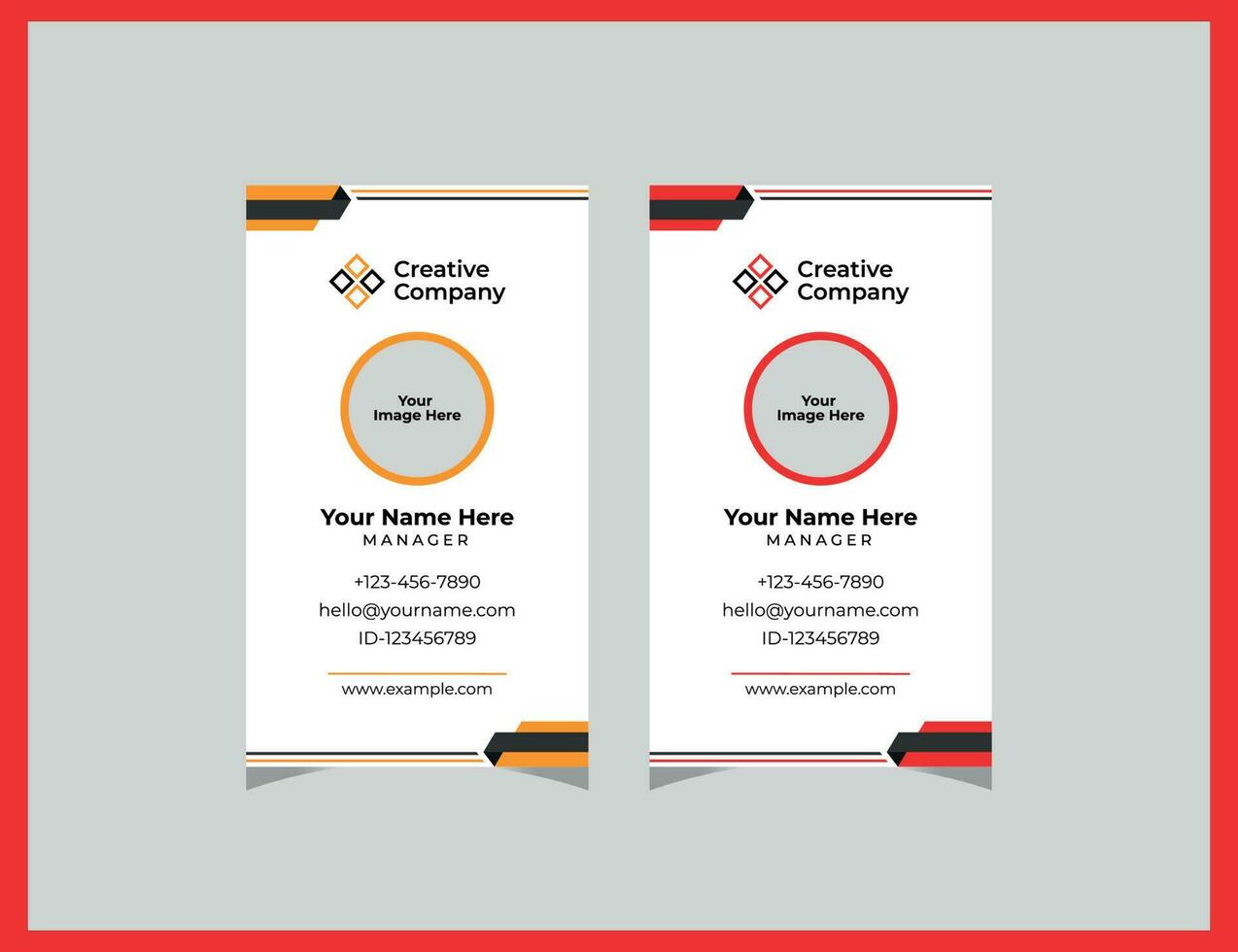 Professional Portrait Office Id Card Or Business Card Template vector