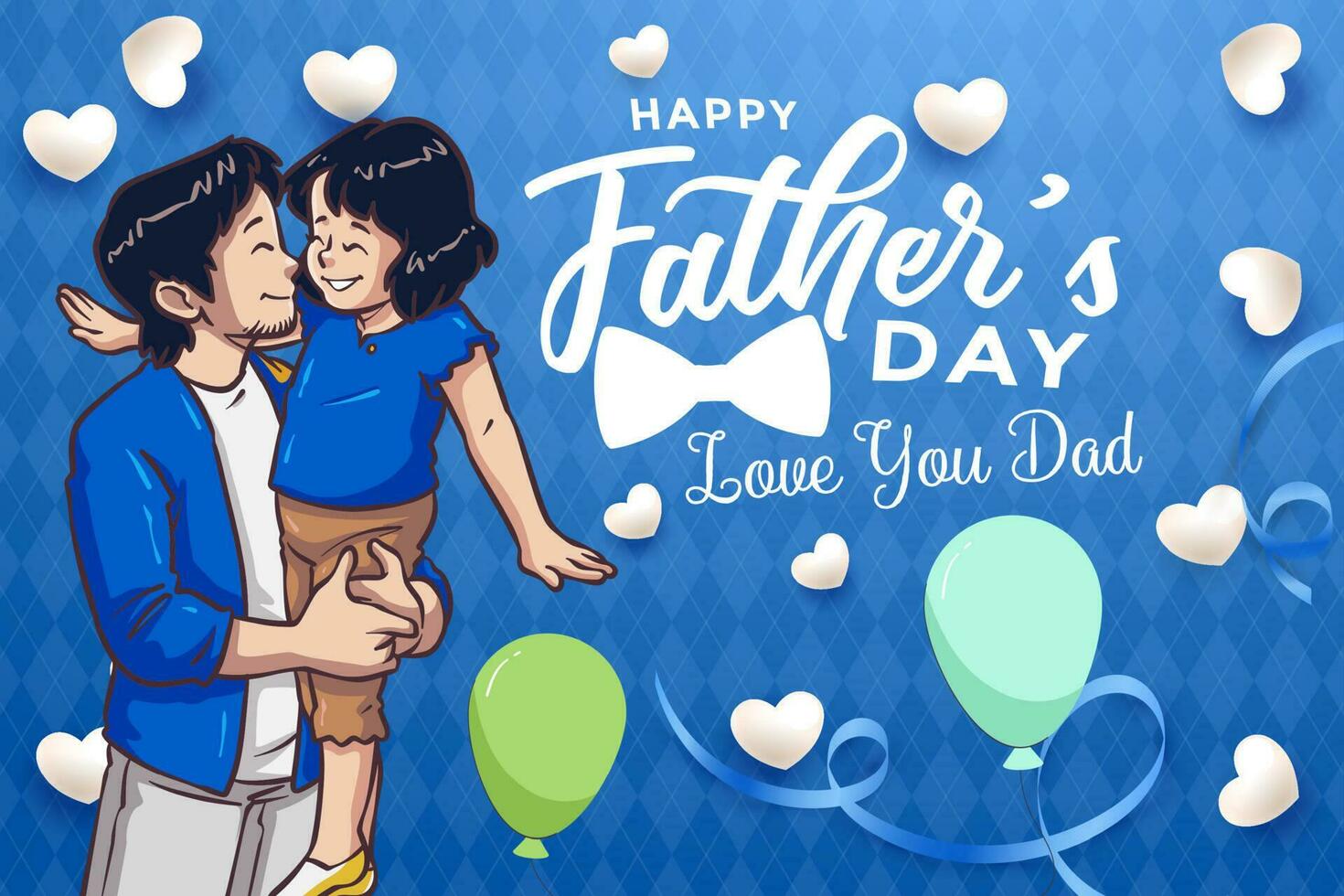 Free vector fathers day greeting card