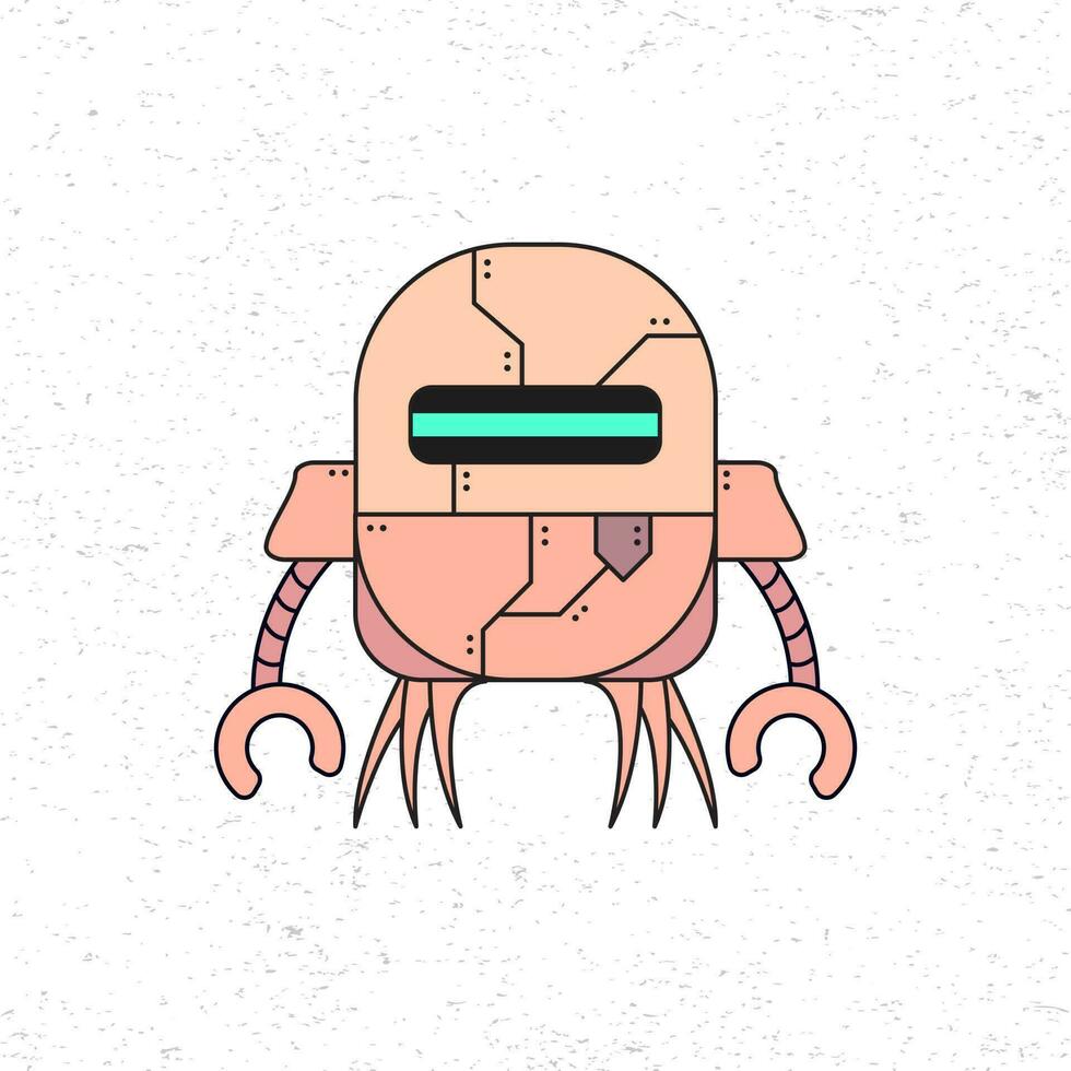 dibujos animados linda robot vector icono ilustración en rosado color. futuro Ciencias tecnología concepto. prima vector aislado en plano dibujos animados estilo. adecuado para iconos, pegatinas, juegos y gráfico elementos.