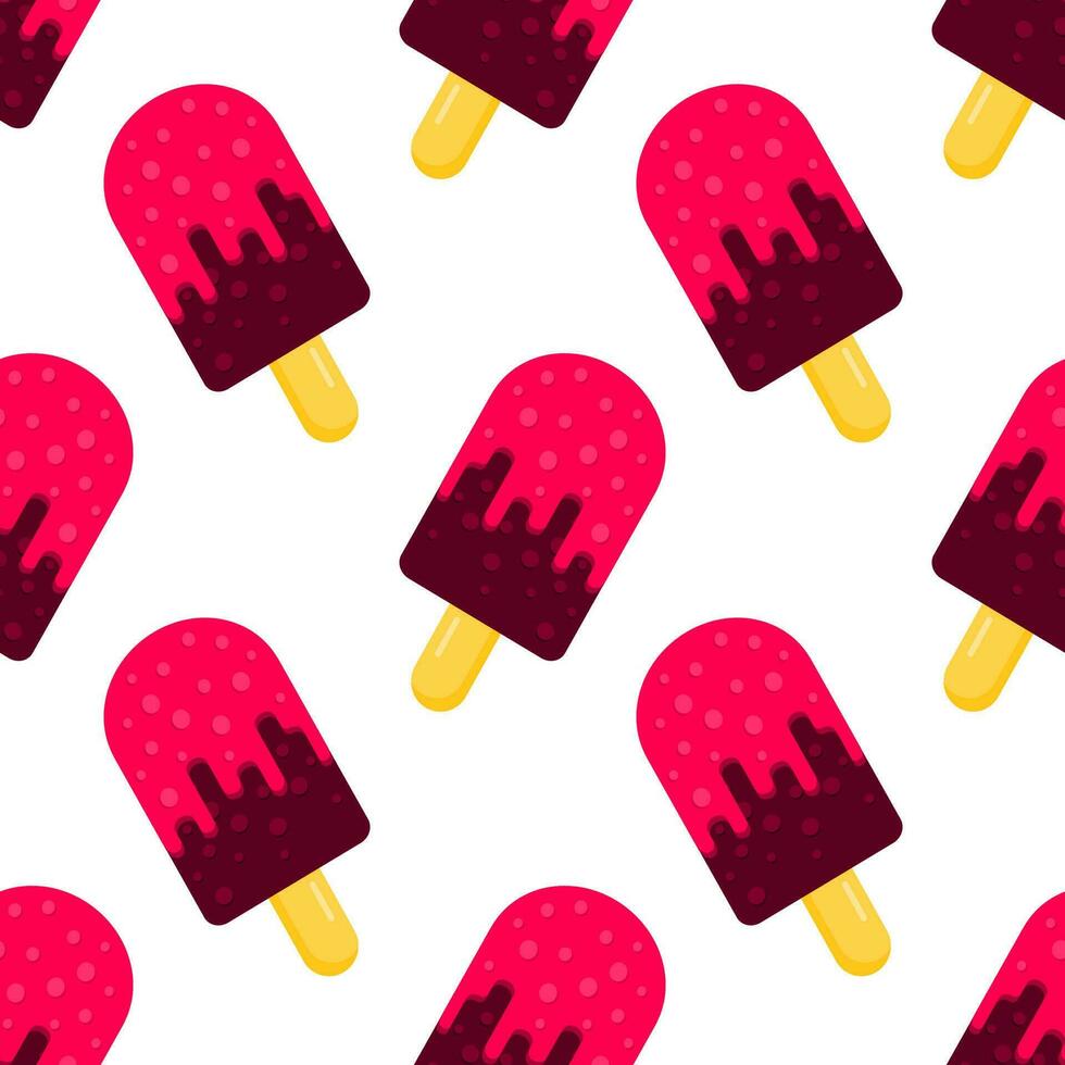Ice cream seamless pattern background flat vector of fast food. Suitable for junk food design backgrounds, website, banner. Fat meal food template for restaurant menu.