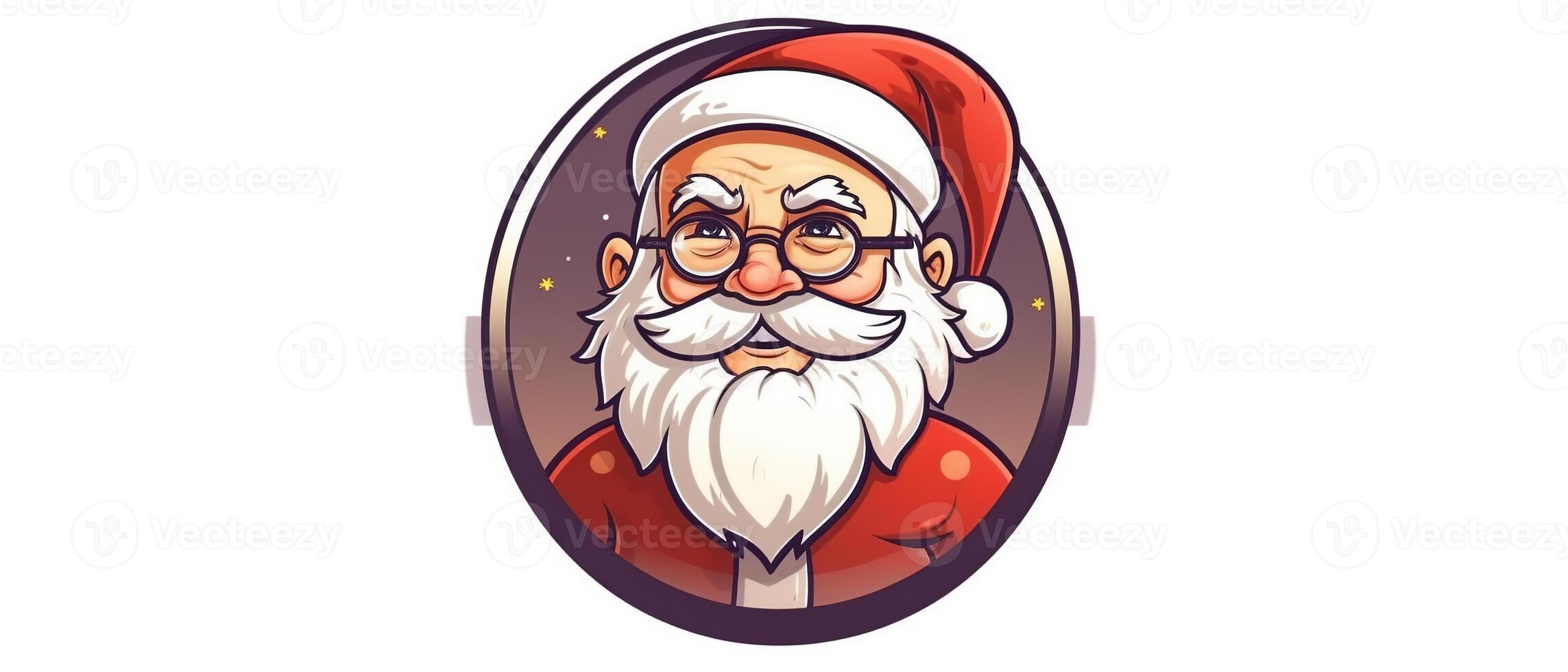 Papa Noel claus logo, Papa Noel claus clipart. Navidad y nuevo año antecedentes. ai generado. foto
