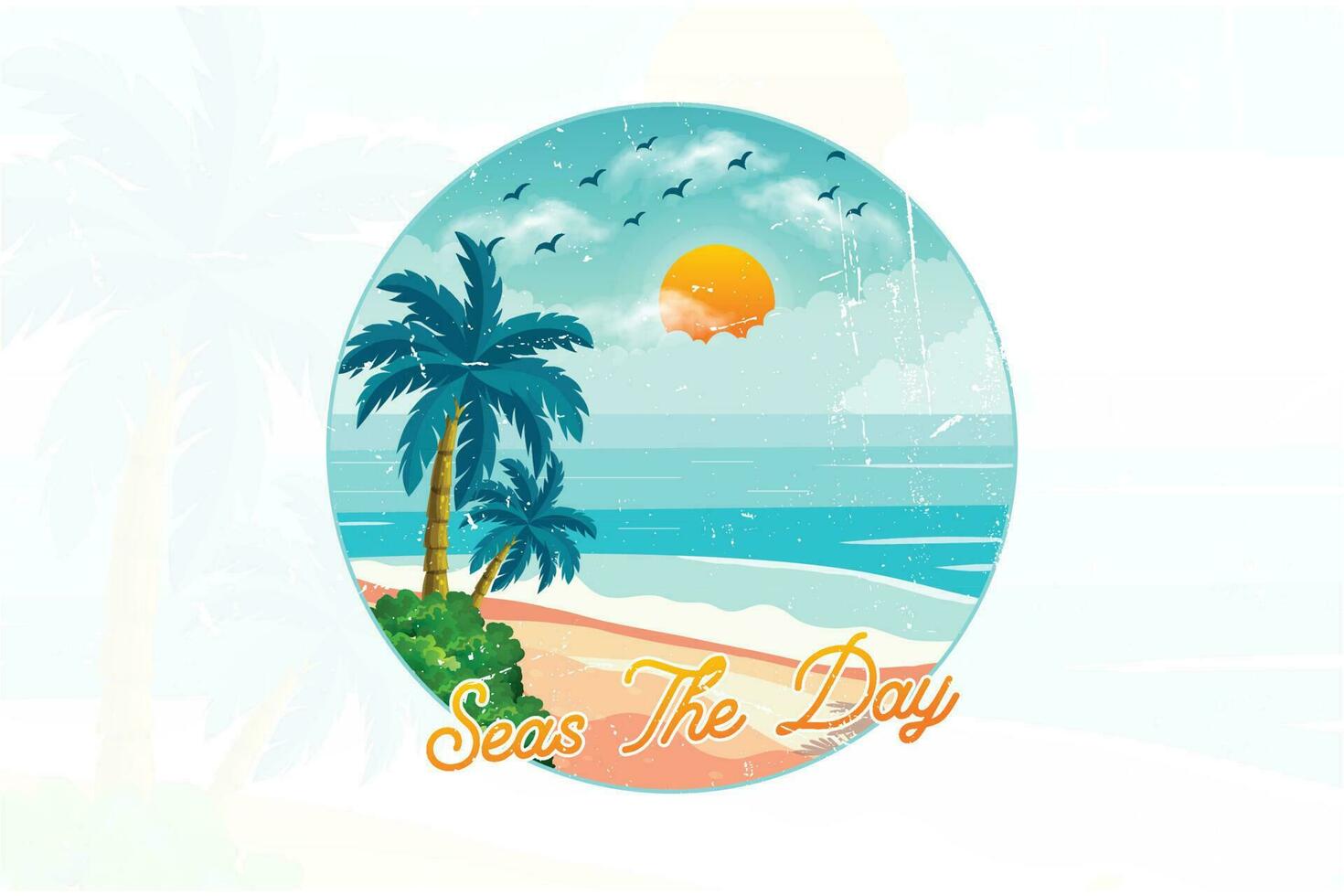 Seas the day beach t shirt design vector