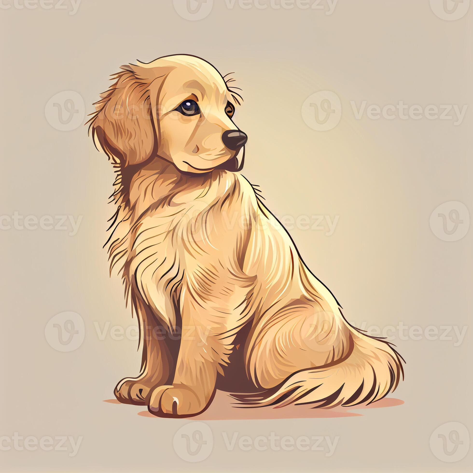 How to Draw a Golden Retriever Puppy - DrawingNow