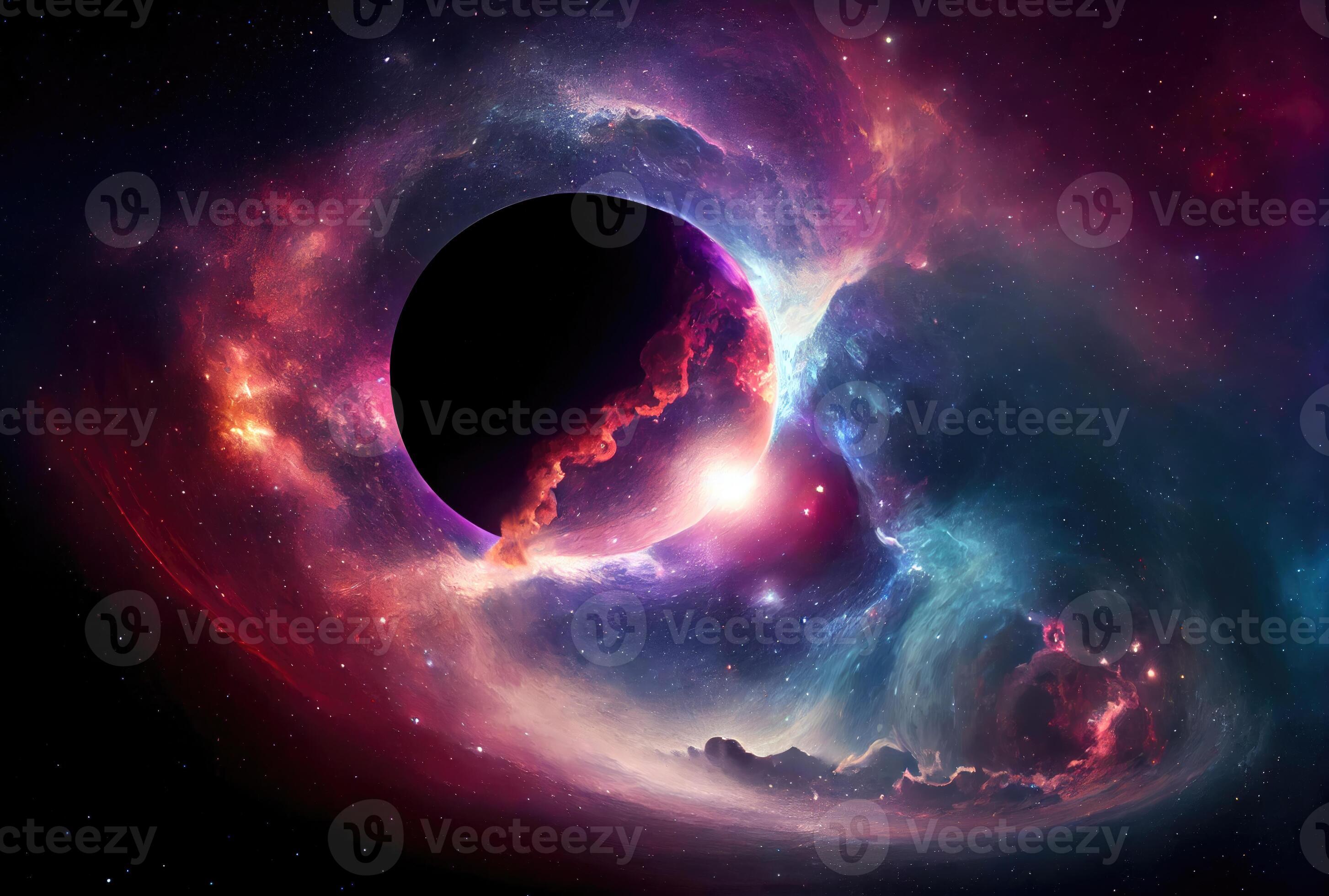 Abstract of colorful outer space nebula and galaxy sky background. Science and space