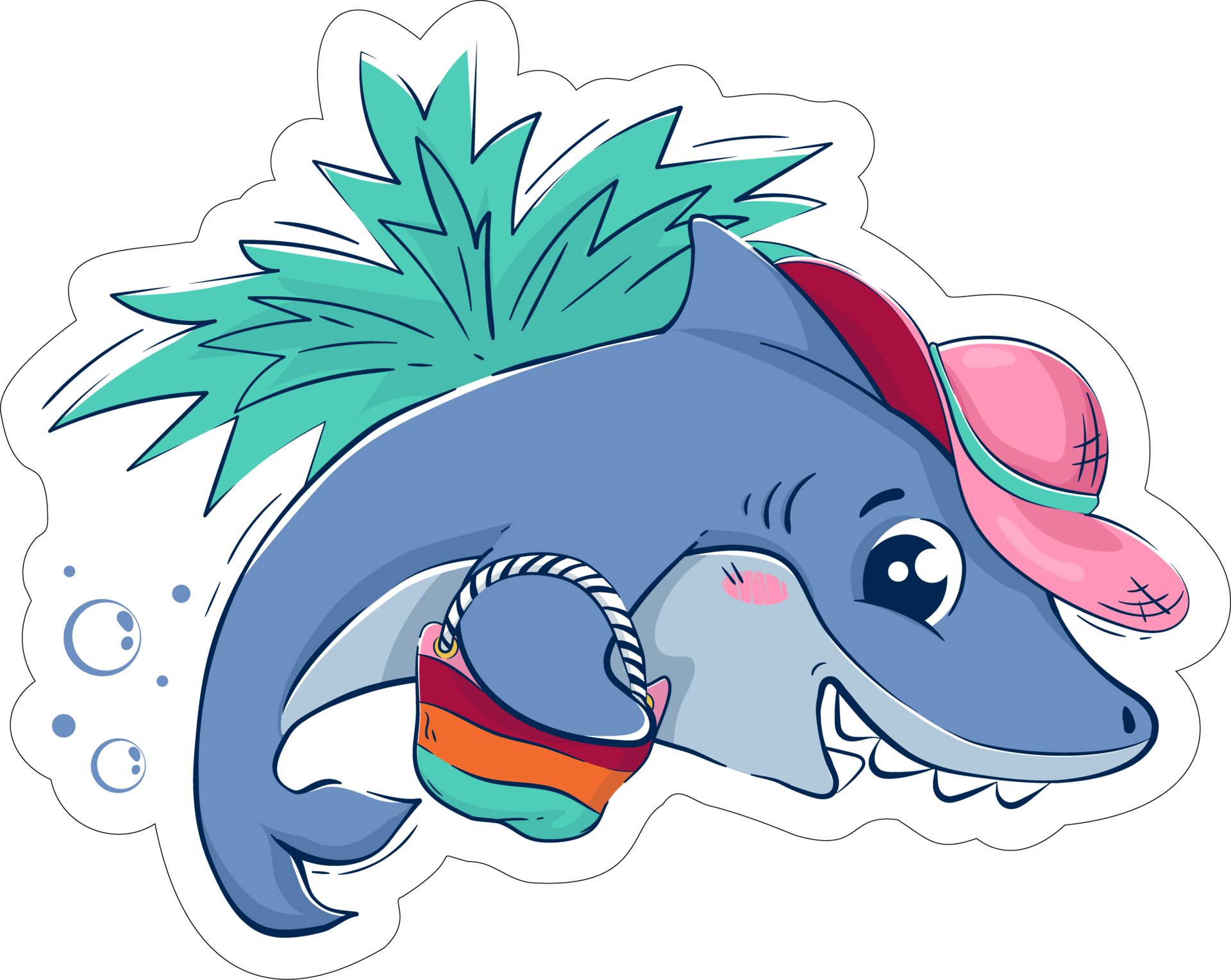 shark stickers quotes design ai generative 23886375 PNG