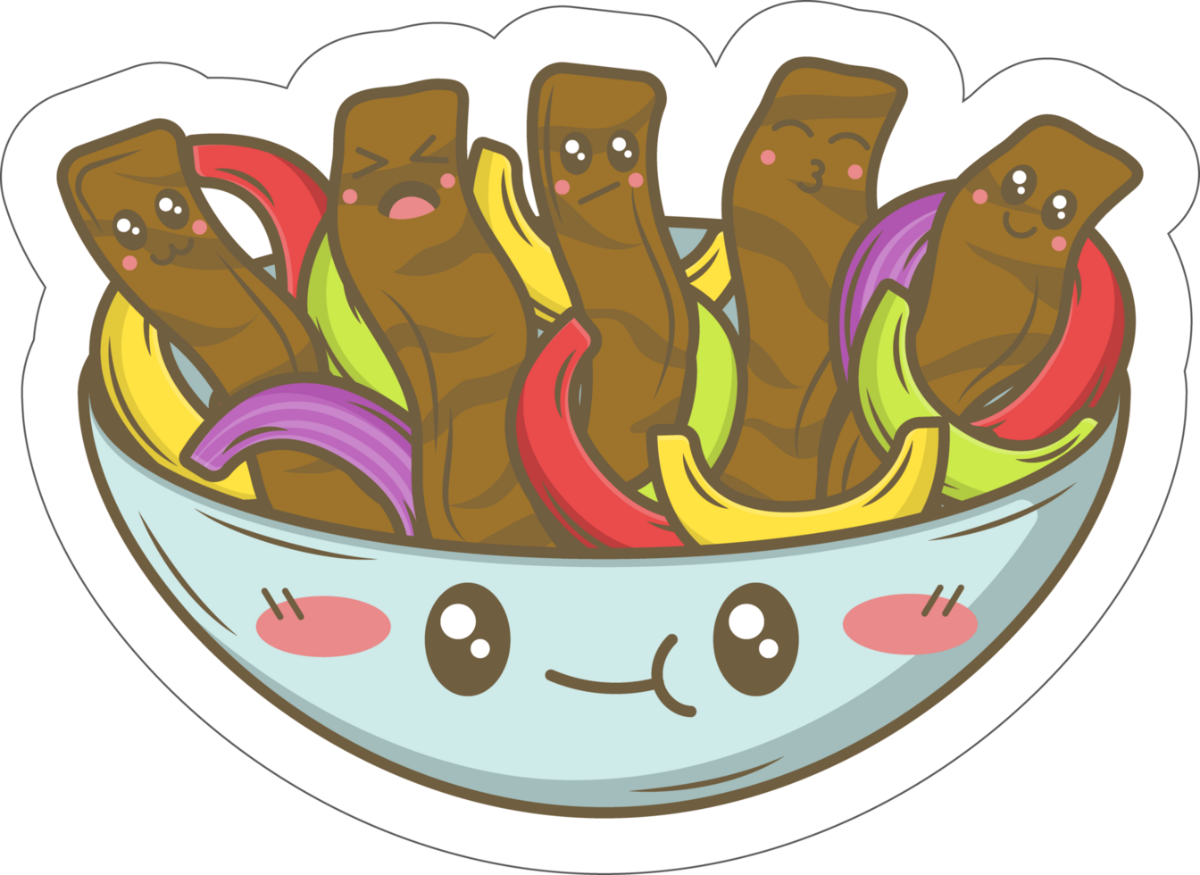 stickers with mexican food in cartoon doodle style png