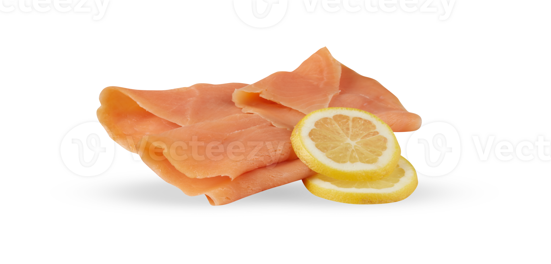 vers gerookt Zalm en limoen plakjes met besnoeiing uit geïsoleerd Aan achtergrond transparant png