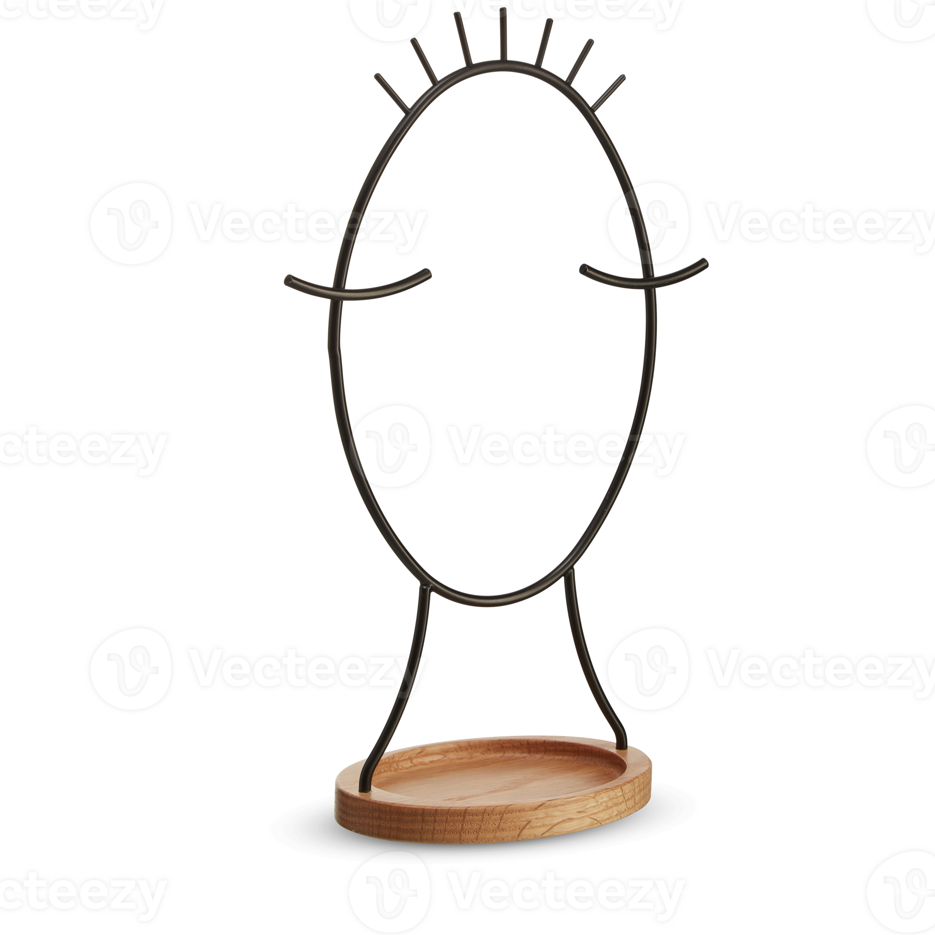 Wrought iron frame with a mirror in the shape of a woman's with cut out