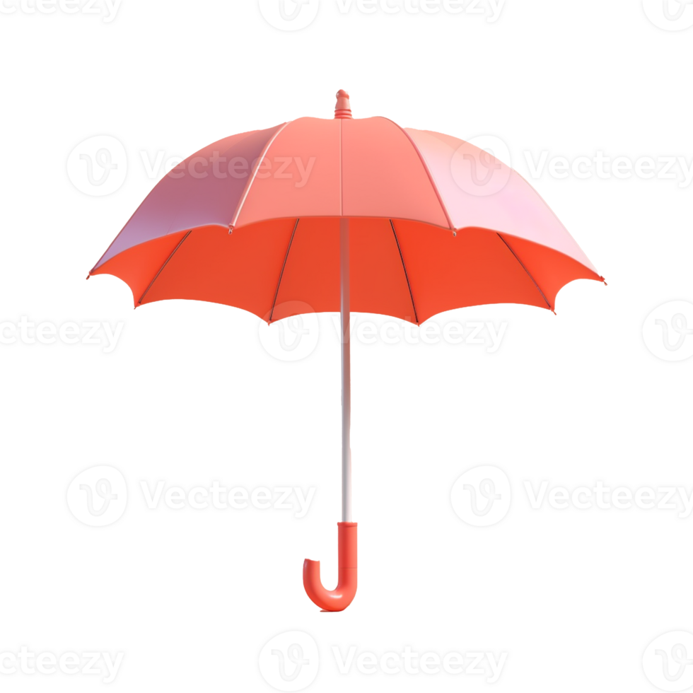 umbrella in 3D style trending color palette with png