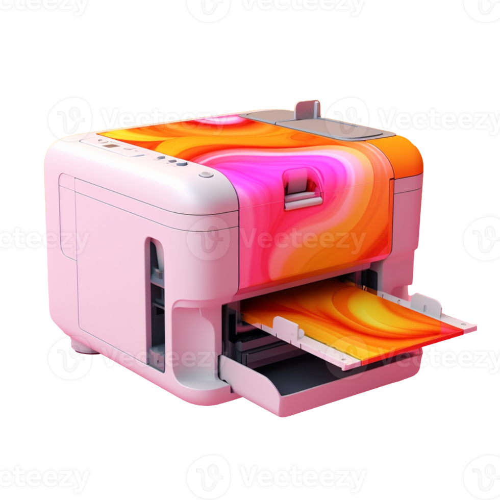 printer in 3d stijl trending kleur palet met generatief ai png