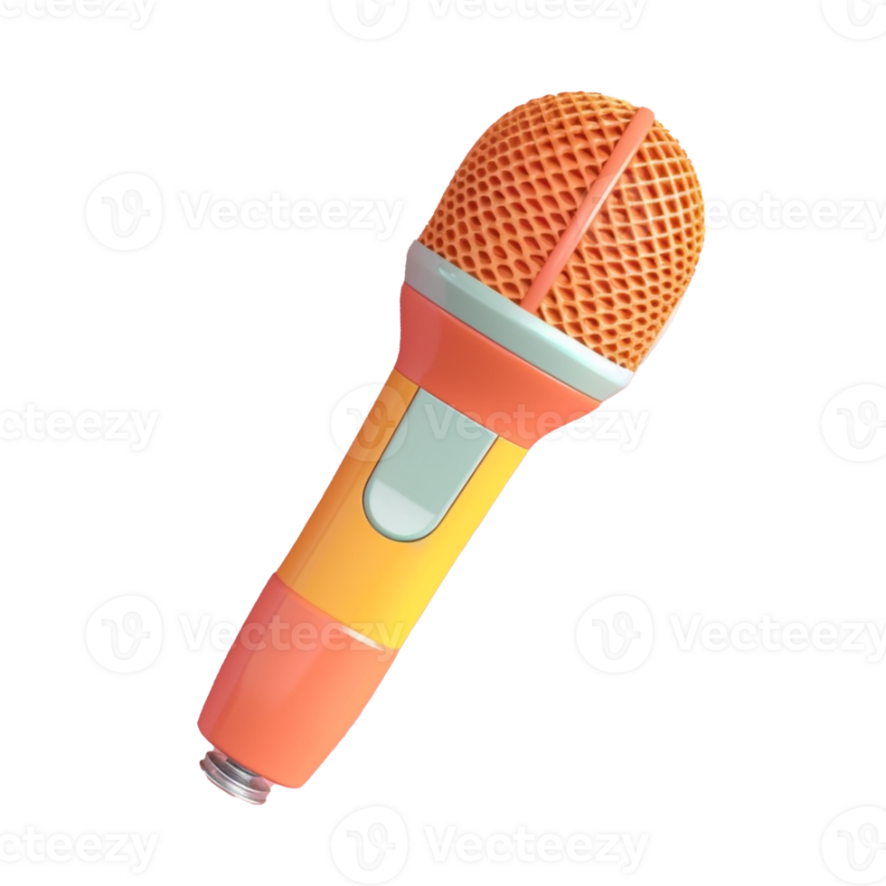 microphone in 3D style trending color palette with png